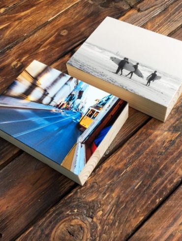 Holzfotos mit Surfmotiven