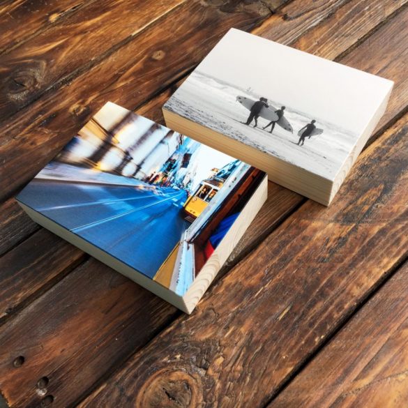 Holzfotos mit Surfmotiven