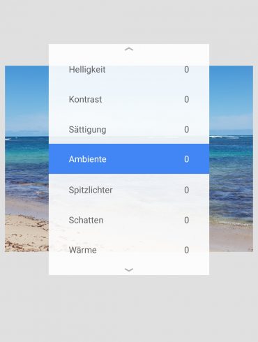 Snapseed Feinabstimmung-Dialog