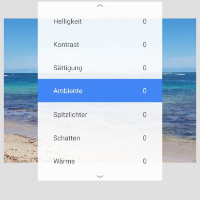 Snapseed Feinabstimmung-Dialog